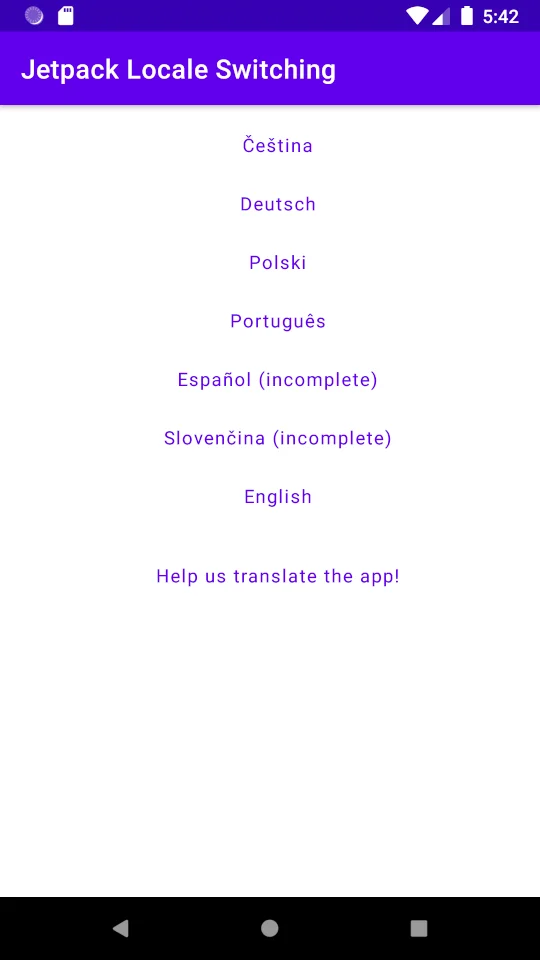 SwitchActivity screenshot