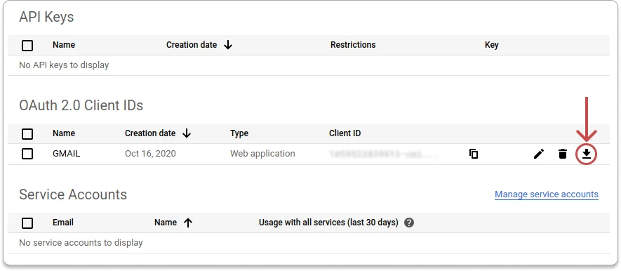 OAuth client ID setup