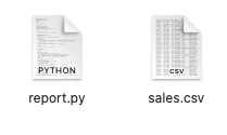 .py and .csv files