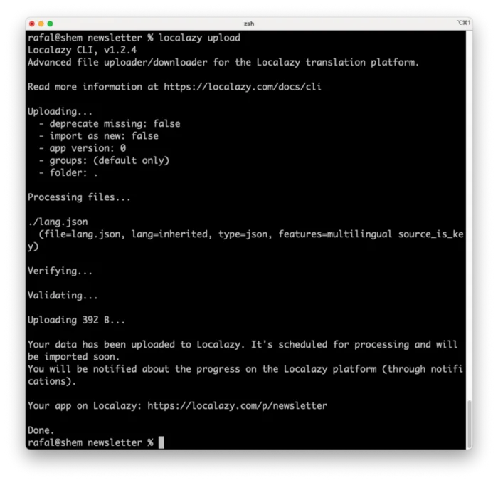 Localazy CLI Upload