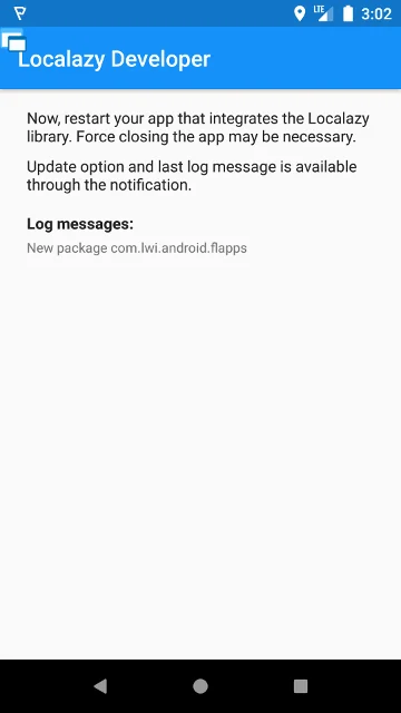 The app is detected by Localazy Developer app