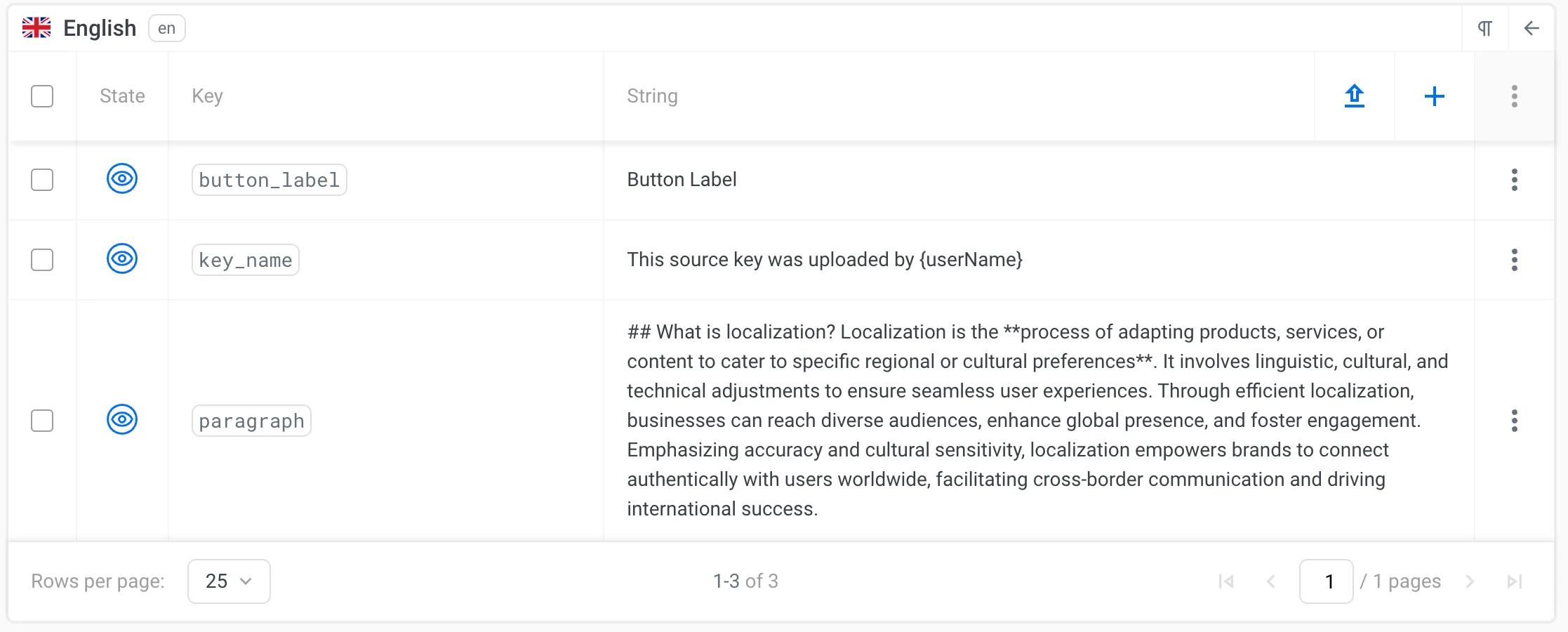 Examples of source keys in localazy