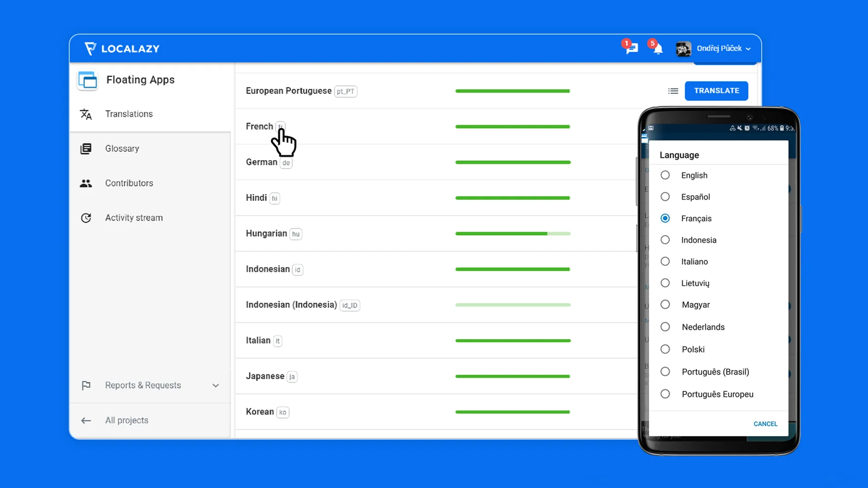 language selector