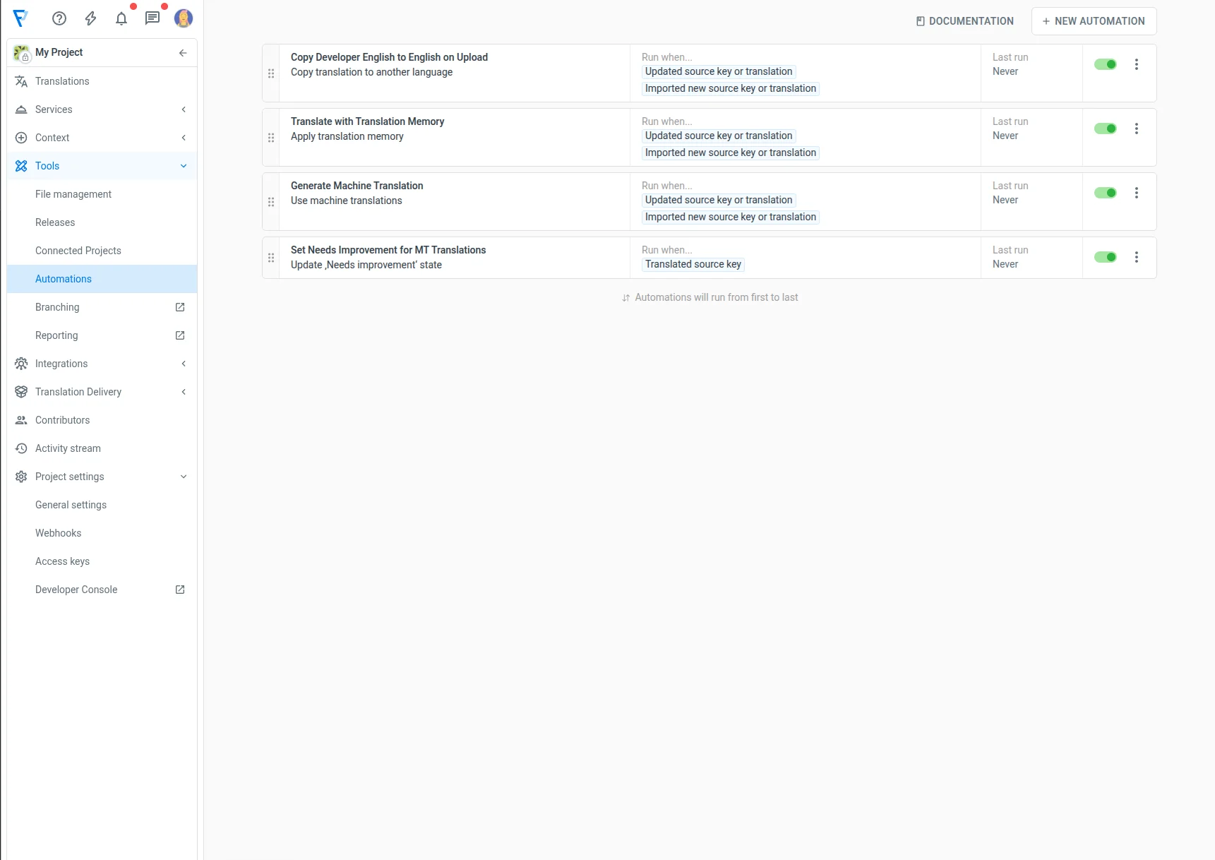 Automations overview