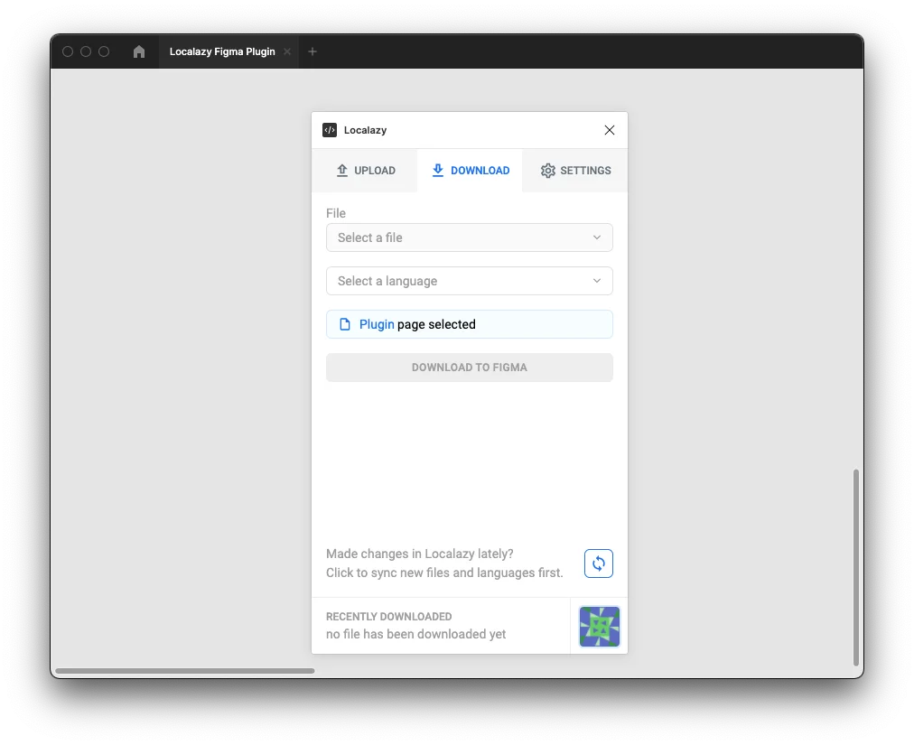 Download tab