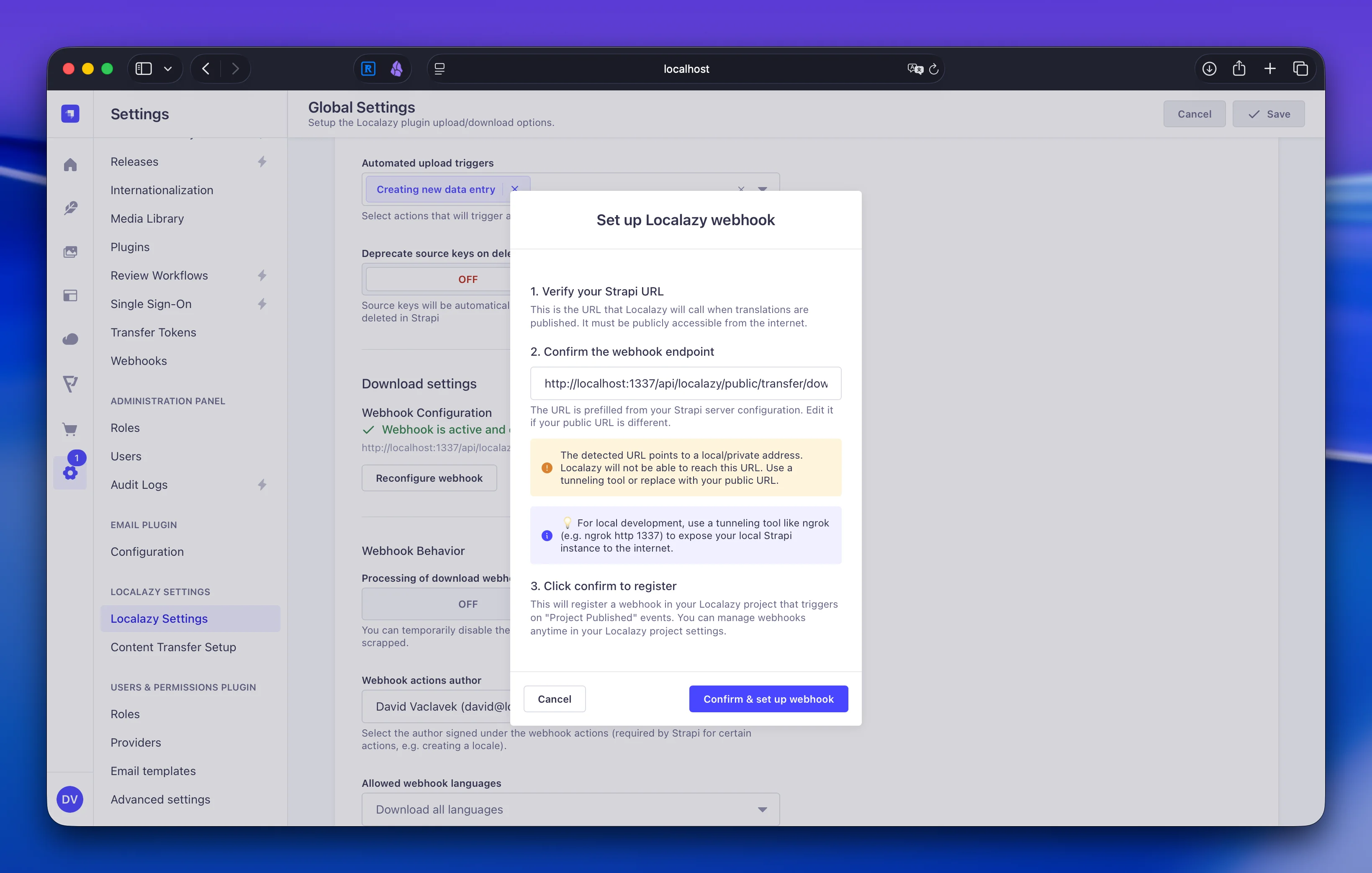 Set up Localazy Webhook