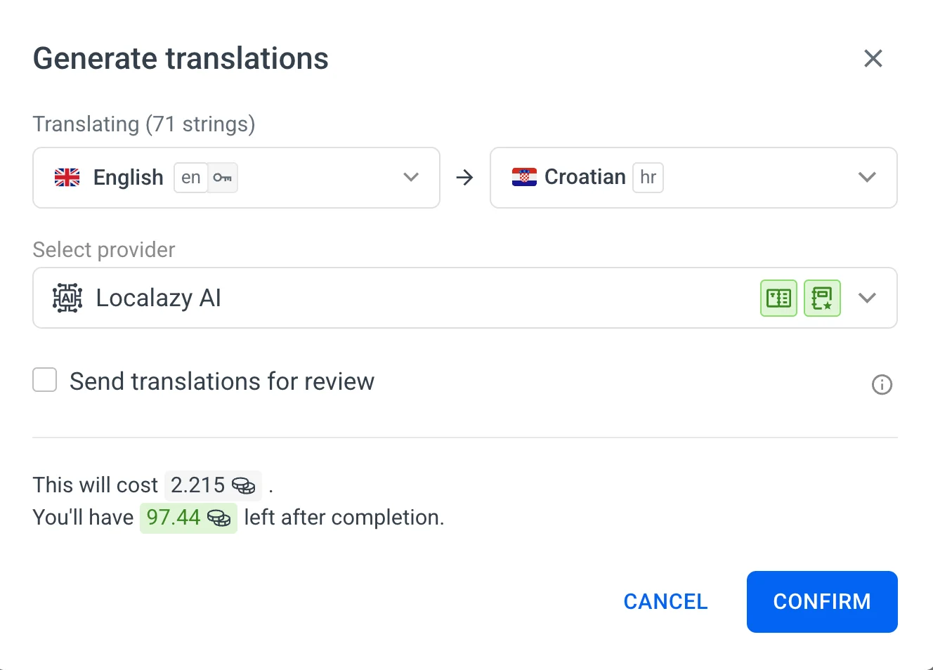 Localazy - Machine translation
