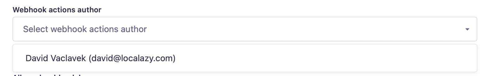 Strapi Localization Plugin - Global Settings - Webhooks actions author