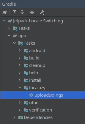 Gradle View in Android Studio