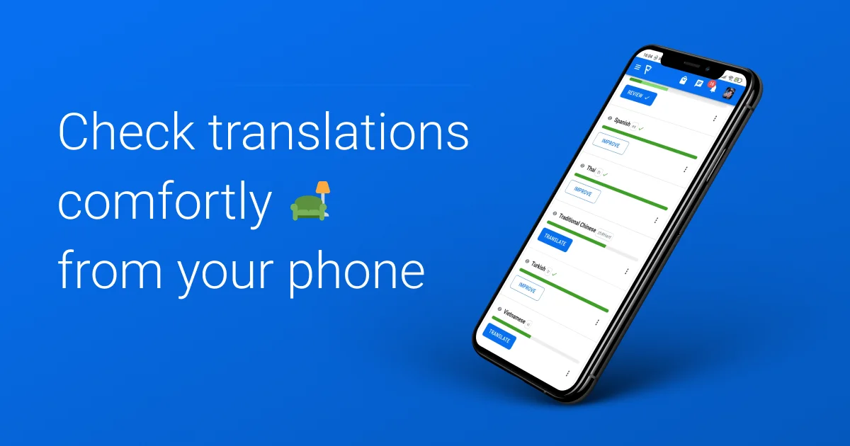 manage translations from phone