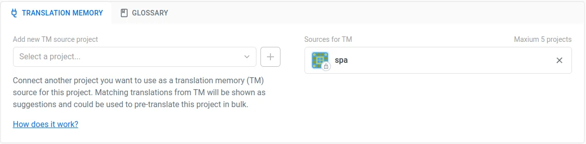 Localazy Shared Translation Memory