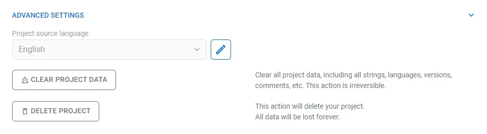 How to delete a project in Localazy