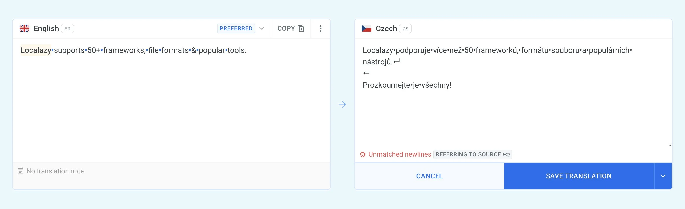 Localazy - Formatting Marks Toggle