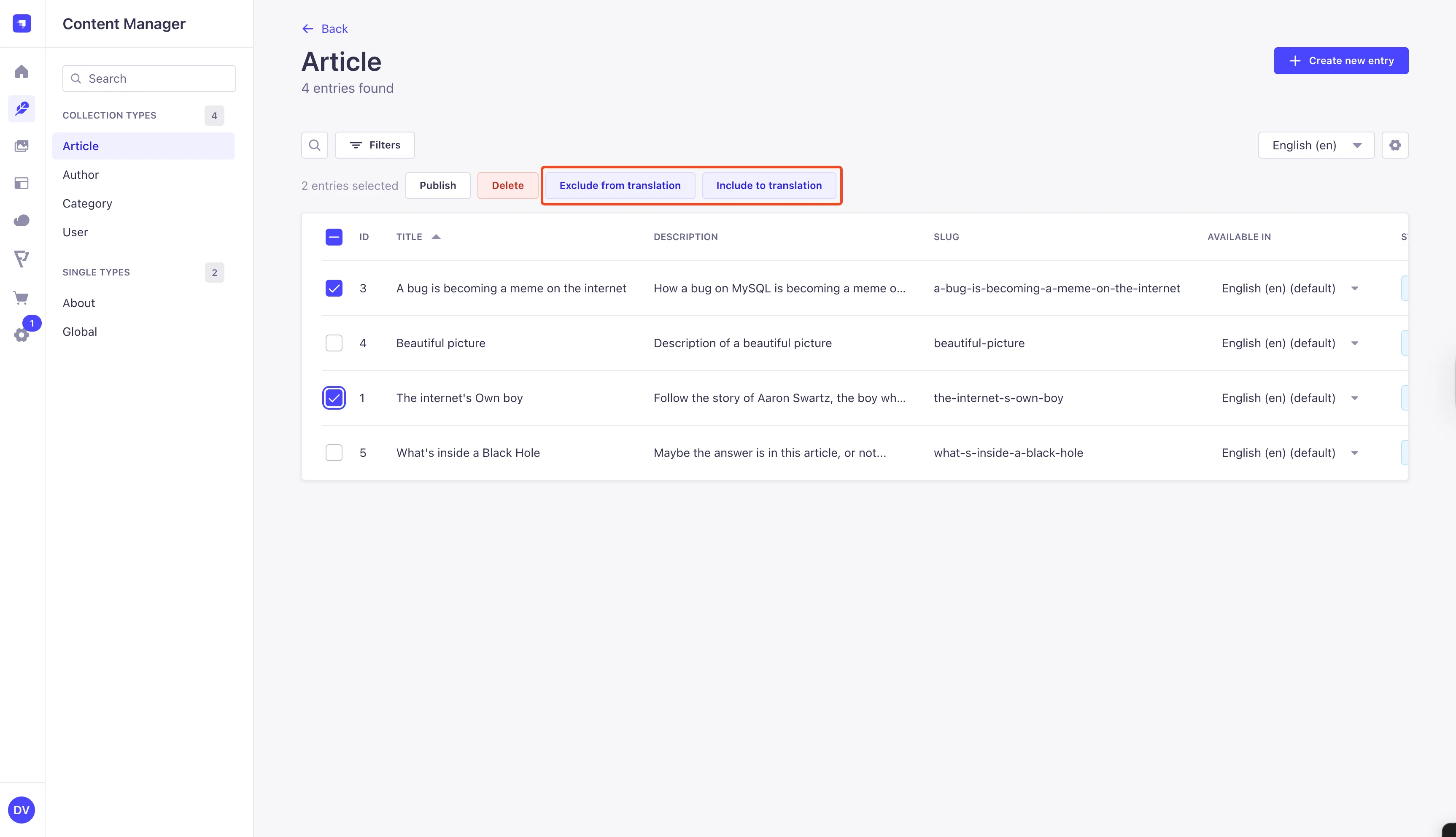Bulk Include/Exclude