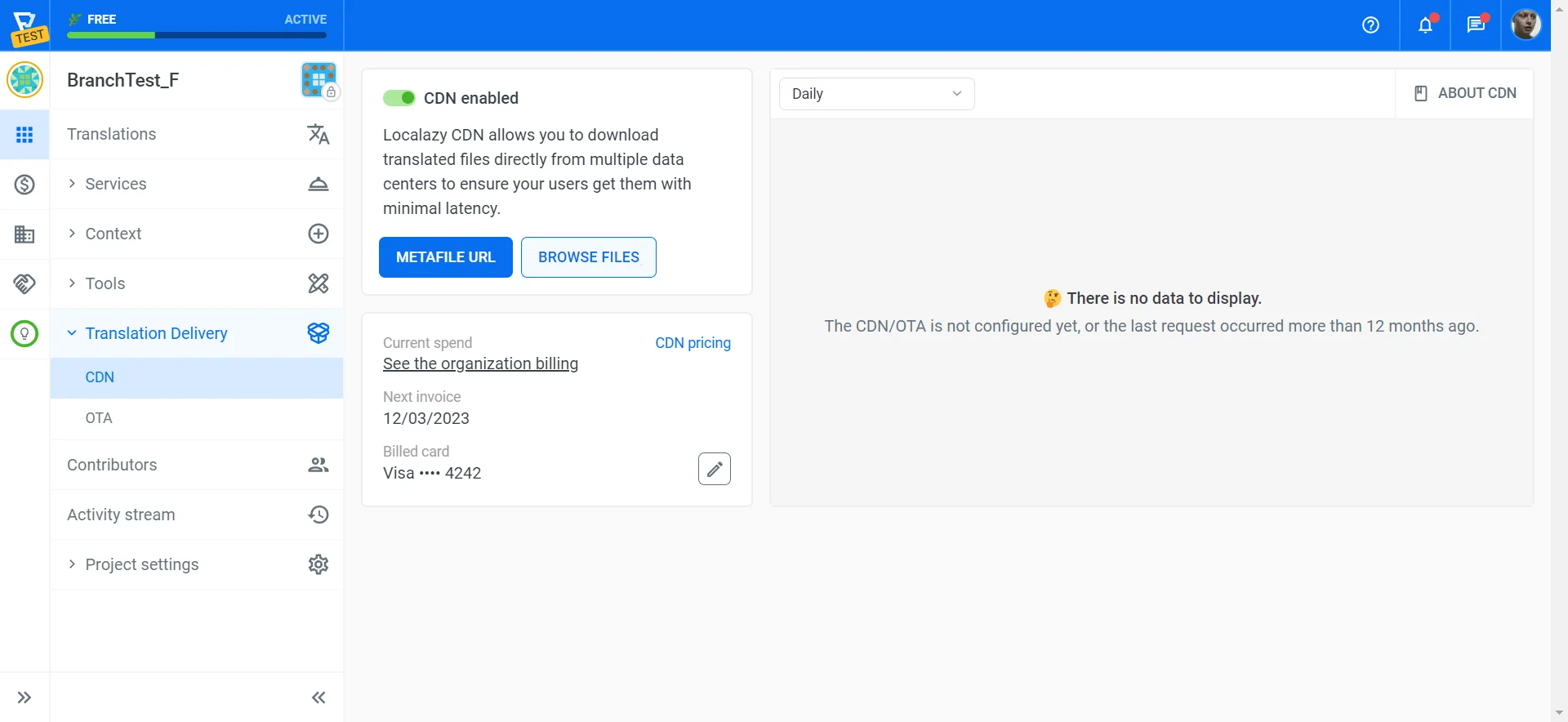 Localazy CDN - Metafile URL