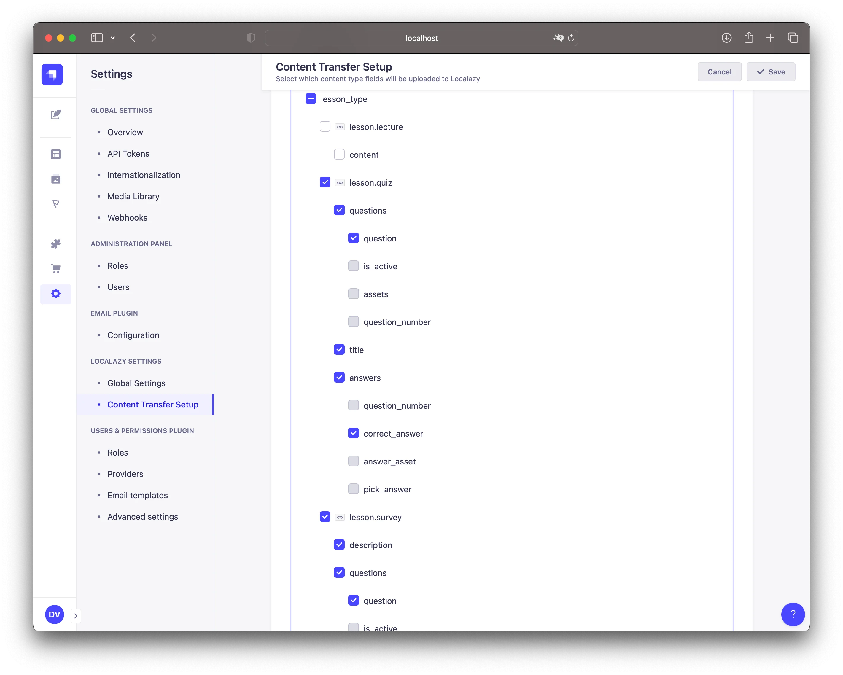 Strapi localization Plugin - Content Transfer Setup - Dynamic Zone