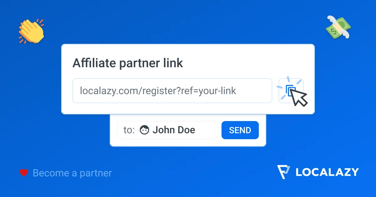 Illustration of Join 57.7B USD language services market and earn money with Localazy Affiliate Program