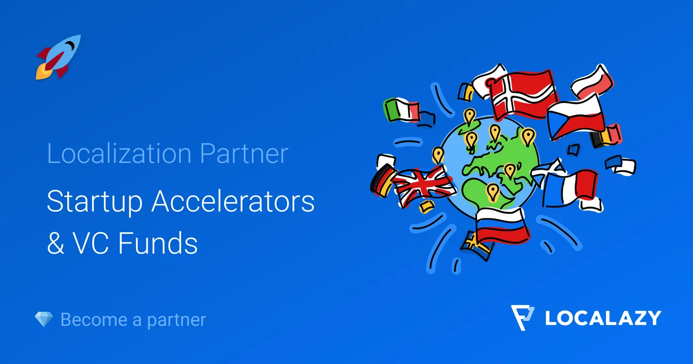 Illustration of New Localazy Partnership Opportunity for VC Funds & Startup Accelerators