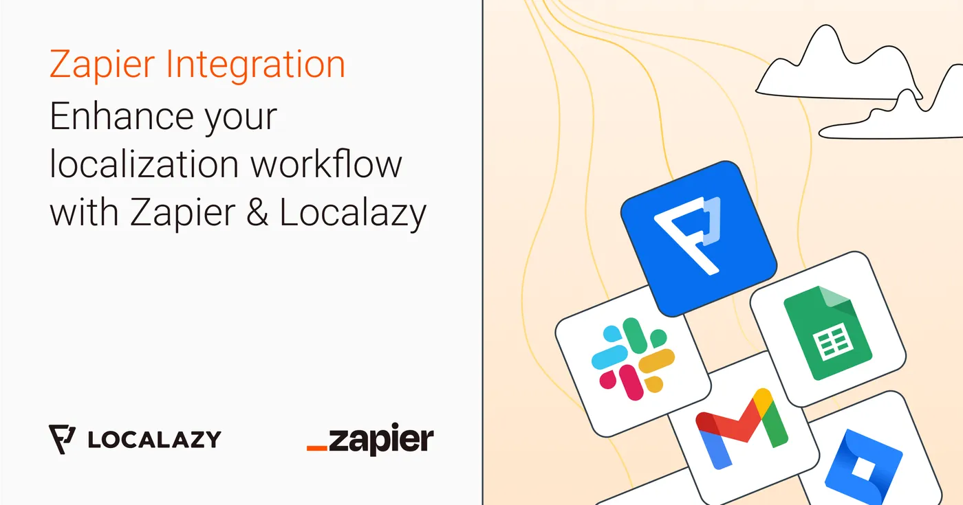 Illustration of Enhance your localization workflow with Zapier & Localazy