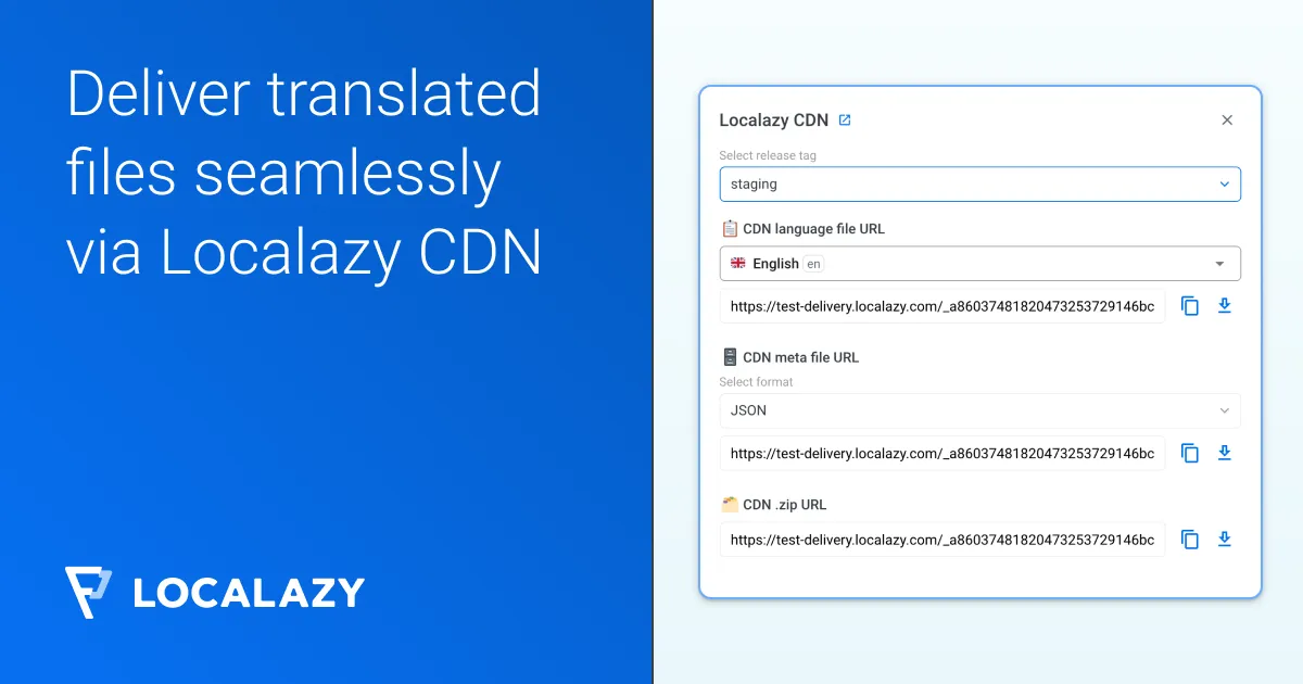 Illustration of Deliver translated files seamlessly via Localazy CDN
