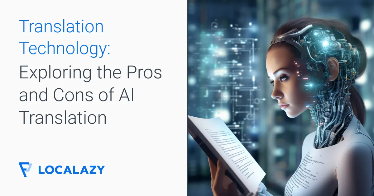 Illustration of Translation technology: Exploring the pros and cons of AI translation