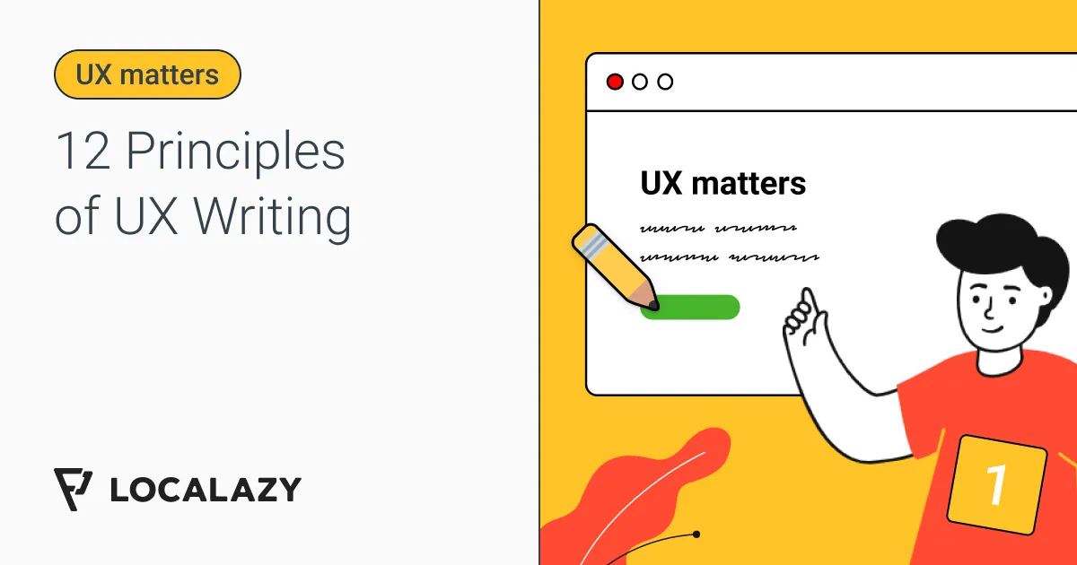 Illustration of 12 principles of UX writing (with examples)