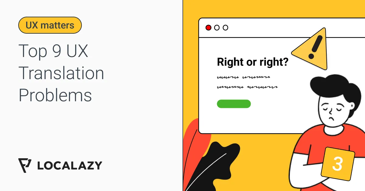 Illustration of Top 9 UX translation problems (and how to solve them)