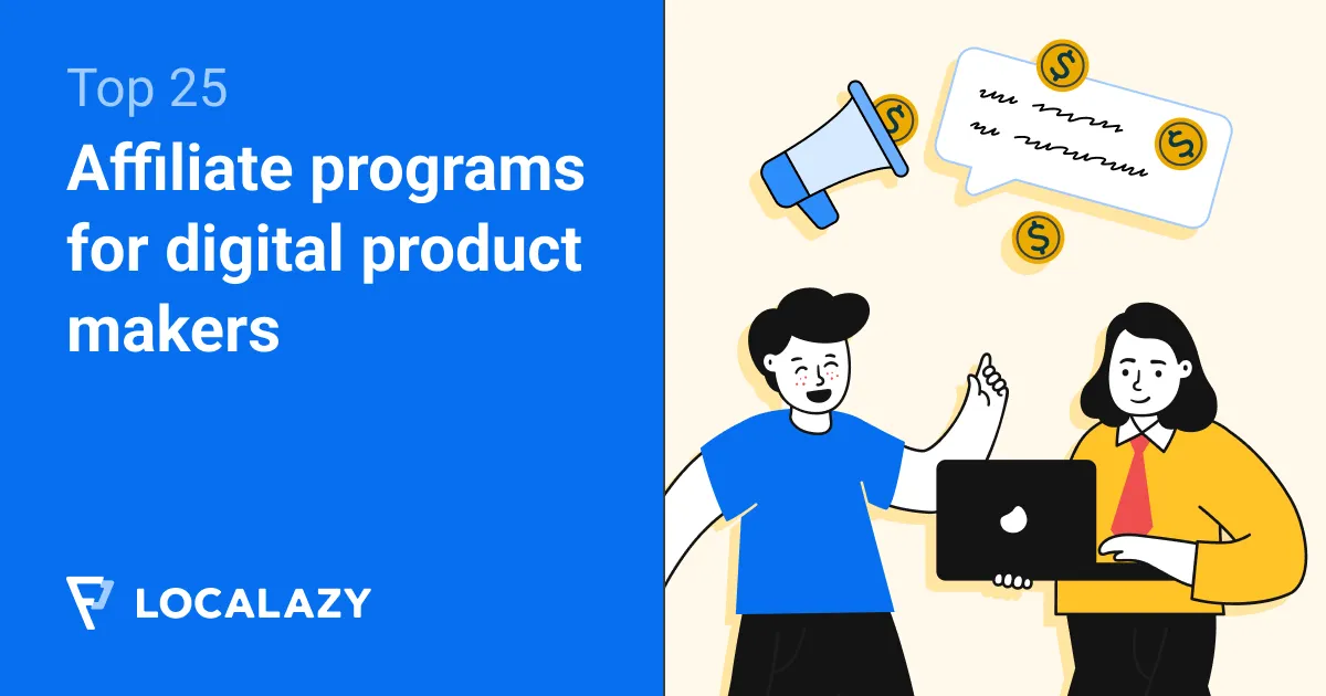 Illustration of Top 25 affiliate programs for digital product makers to boost your online income