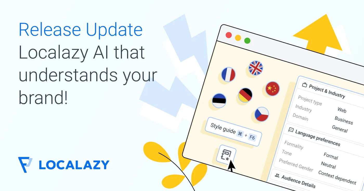 Illustration of Release Update: New Localazy AI that understands your brand and audience!