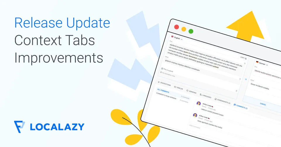 Illustration of Release Update: Improved context tabs for comments and translations