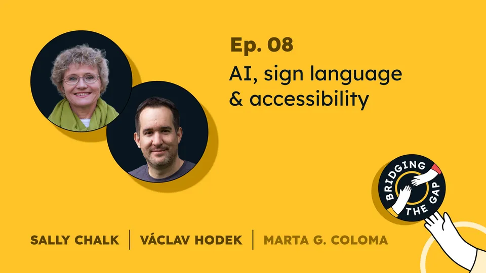 Illustration of AI, sign language & accessibility | Bridging the Gap Podcast, S01 EP08