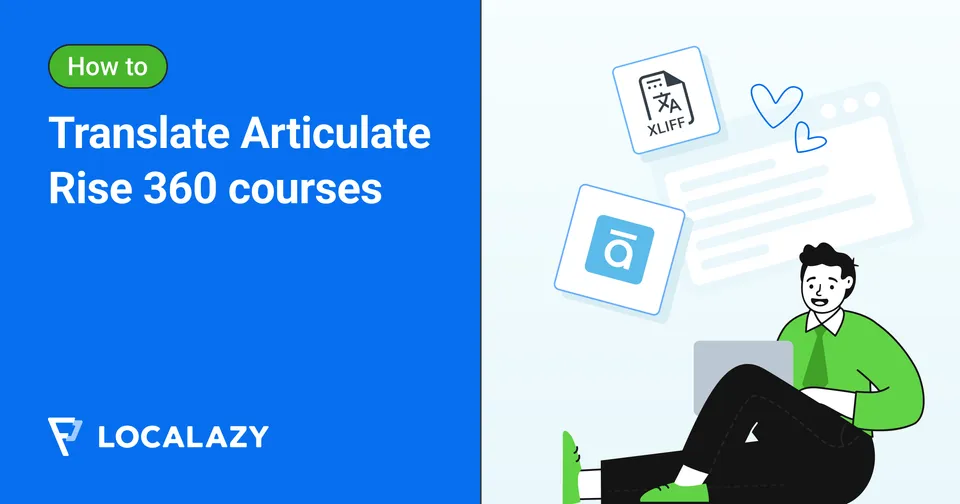 Illustration of How to translate Articulate Rise 360 courses with Localazy