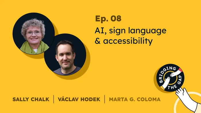 Illustration of AI, sign language & accessibility | Bridging the Gap Podcast, S01 EP08