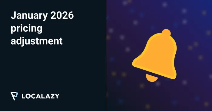 Illustration of Small adjustment to Localazy pricing coming in 2026