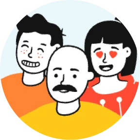 Happy user faces